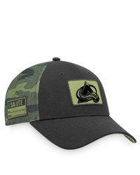 FANATICS Branded Blackcamo Colorado Avalanche Military Appreciation Adjustable Hat