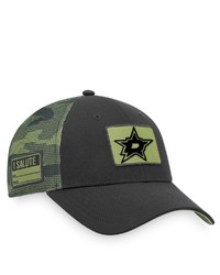 FANATICS Branded Blackcamo Dallas Stars Military Appreciation Adjustable Hat