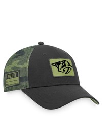 FANATICS Branded Blackcamo Nashville Predators Military Appreciation Adjustable Hat