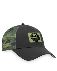 FANATICS Branded Blackcamo New York Islanders Military Appreciation Adjustable Hat