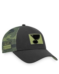 FANATICS Branded Blackcamo St Louis Blues Military Appreciation Adjustable Hat At Nordstrom