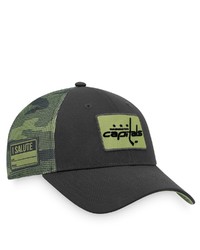 FANATICS Branded Blackcamo Washington Capitals Military Appreciation Adjustable Hat