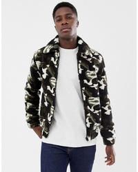 Another Influence Camo Zip Through Fleece Jacket