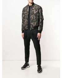 Les Hommes Urban Camouflage Print Bomber Jacket