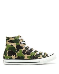 A Bathing Ape Camouflage Print High Top Sneakers