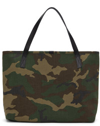 Comme des Garcons Homme Green Camo Printed Tote