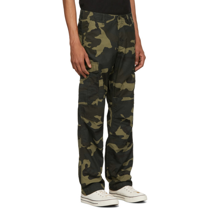 CARHARTT WORK IN PROGRESS Green Camo Cargo Pants, $121 | SSENSE | Lookastic