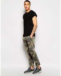Asos Brand Slim Chinos With All Over Camo Print