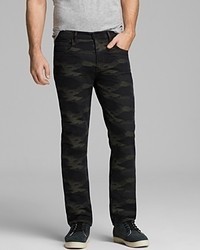 Paige Denim Jeans Normandie Camo Slim Straight Fit In Canteen