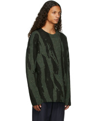 Kenzo Green Pleat Camo Sweater