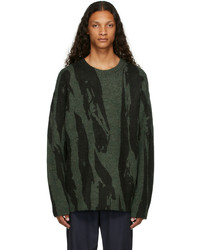 Kenzo Green Pleat Camo Sweater