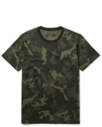 Dark Green Camouflage Crew-neck T-shirt