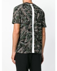 Les Hommes Urban Camouflage Patterned T Shirt