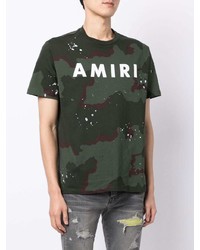 Amiri Camouflage Print Logo T Shirt