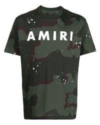 Amiri Camouflage Print Logo T Shirt