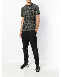 Les Hommes Urban Graphic Camouflage Print T Shirt