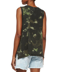 Current/Elliott The Muscle Tee Army Green Watercolor