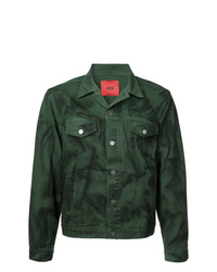 Dark Green Camouflage Denim Jacket