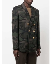 Valentino Double Breasted Camouflage Blazer