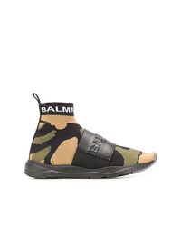 Balmain Camouflage Plaque Sneakers