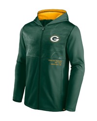 FANATICS Branded Green Green Bay Packers Defender Full Zip Hoodie Jacket