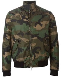 Men's Dark Green Camouflage Jackets by Valentino | Lookastic
