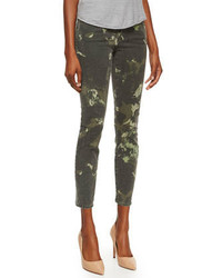 Current/Elliott The Stiletto Ankle Jeans Army Green Watercolor