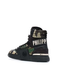 Philipp Plein Camouflage Hi Top Sneakers
