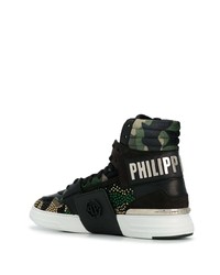 Philipp Plein Camouflage Print High Top Sneakers