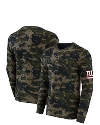 NFL X DARIUS RUCKE R Collection By Fanatics Camo New York Giants Thermal Henley Long Sleeve T Shirt At Nordstrom
