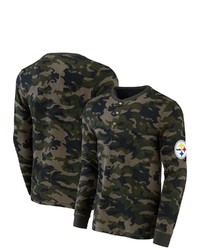 NFL X DARIUS RUCKE R Collection By Fanatics Camo Pittsburgh Ers Thermal Henley Long Sleeve T Shirt