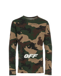 Off-White Camouflage Print Long Sleeve T Shirt