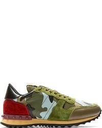 Valentino Green Red Low Top Sneakers