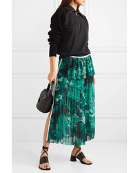 Victoria Victoria Beckham Tiered Printed Pliss Crepe Midi Skirt
