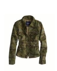 American Eagle Outfitters Cropped Camo Jacket