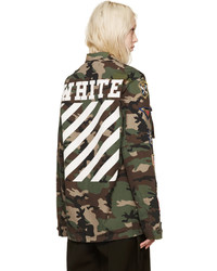 Off-White Green Brown Camouflage Sahariana Jacket