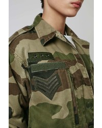 Topshop Finds Camouflage Sequin Patch Jacket