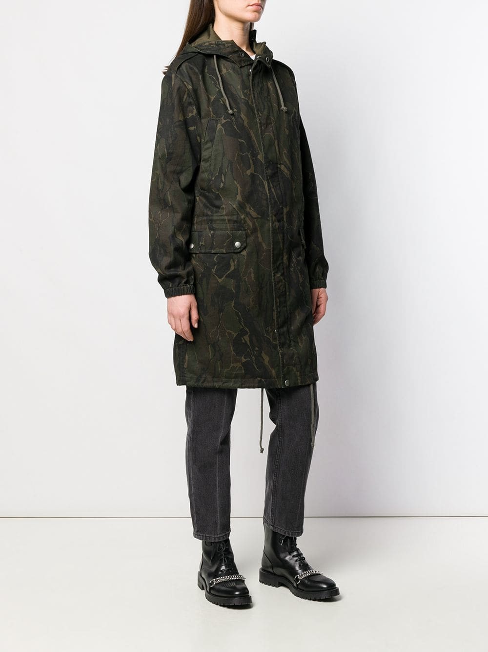 Saint Laurent Camouflage Parka, $1,374 | farfetch.com | Lookastic