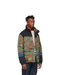 Off-White Green And Brown Camo Down Puffer Jacket