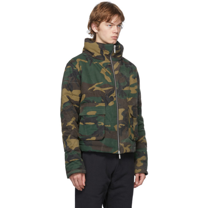 Rhude Green Camo Puffer Jacket, $1,125 | SSENSE | Lookastic