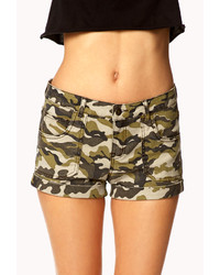 Forever 21 Cuffed Camo Print Shorts