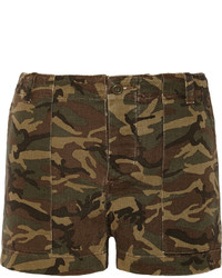 Nlst Camouflage Print Stretch Denim Shorts