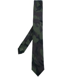 Dark Green Camouflage Silk Tie