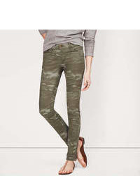 Camo Print Tailored Twill Skinny Pants In Marisa Fit