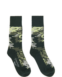 Dark Green Camouflage Socks