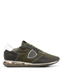 Dark Green Camouflage Suede Athletic Shoes