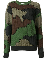 Moschino Camouflage Contrast Knit Sweater