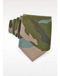Givenchy Camouflage Print Silk Narrow Tie