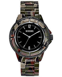 Versus By Versace Unisex Green Black Camouflage Bracelet Watch 42mm Sof03 0014