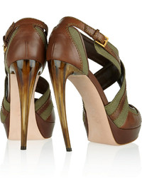 Alexander McQueen Leather And Canvas Sandals